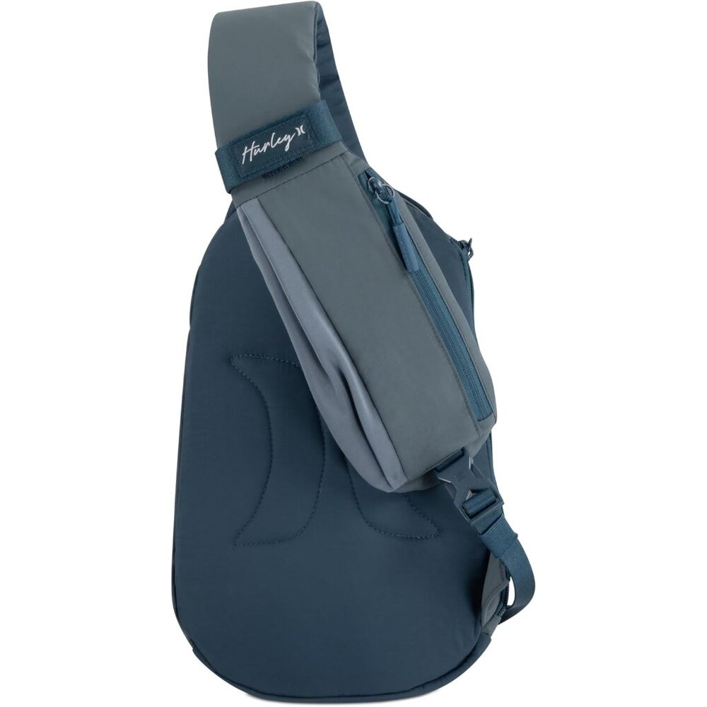 Versatile Solid Blue Graphite Crossbody Sling Bag… - image 2